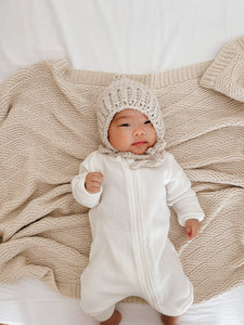 Oatmeal Elliot Knit Baby Bonnet
