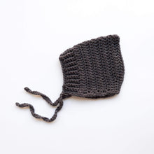 Load image into Gallery viewer, Charcoal Elliot Wool Knit Baby Bonnet
