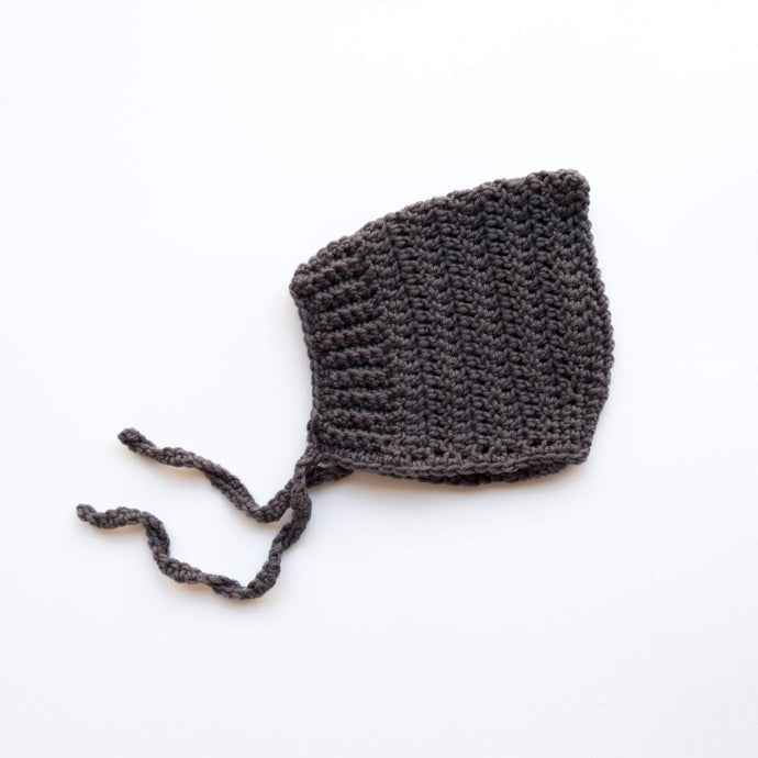 Charcoal Elliot Wool Knit Baby Bonnet