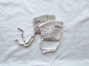 Ivory Tweed Knit Bonnet
