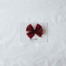 Load image into Gallery viewer, Red Glitter Tulle Small Pinwheel Bow
