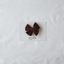 Load image into Gallery viewer, Red Metallic Shimmer Small Pinwheel Bow
