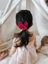 Load image into Gallery viewer, Burgundy Jacquard Weave Floral Small Pinwheel Bow
