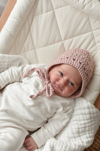 Darcy Knit Blush Baby Bonnet