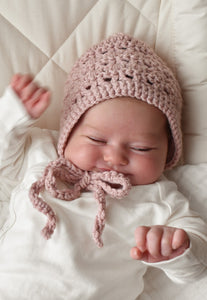 Darcy Knit Blush Baby Bonnet