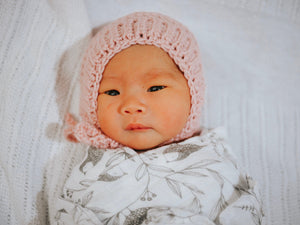 Newborn Elliot Wool Knit Baby Bonnet
